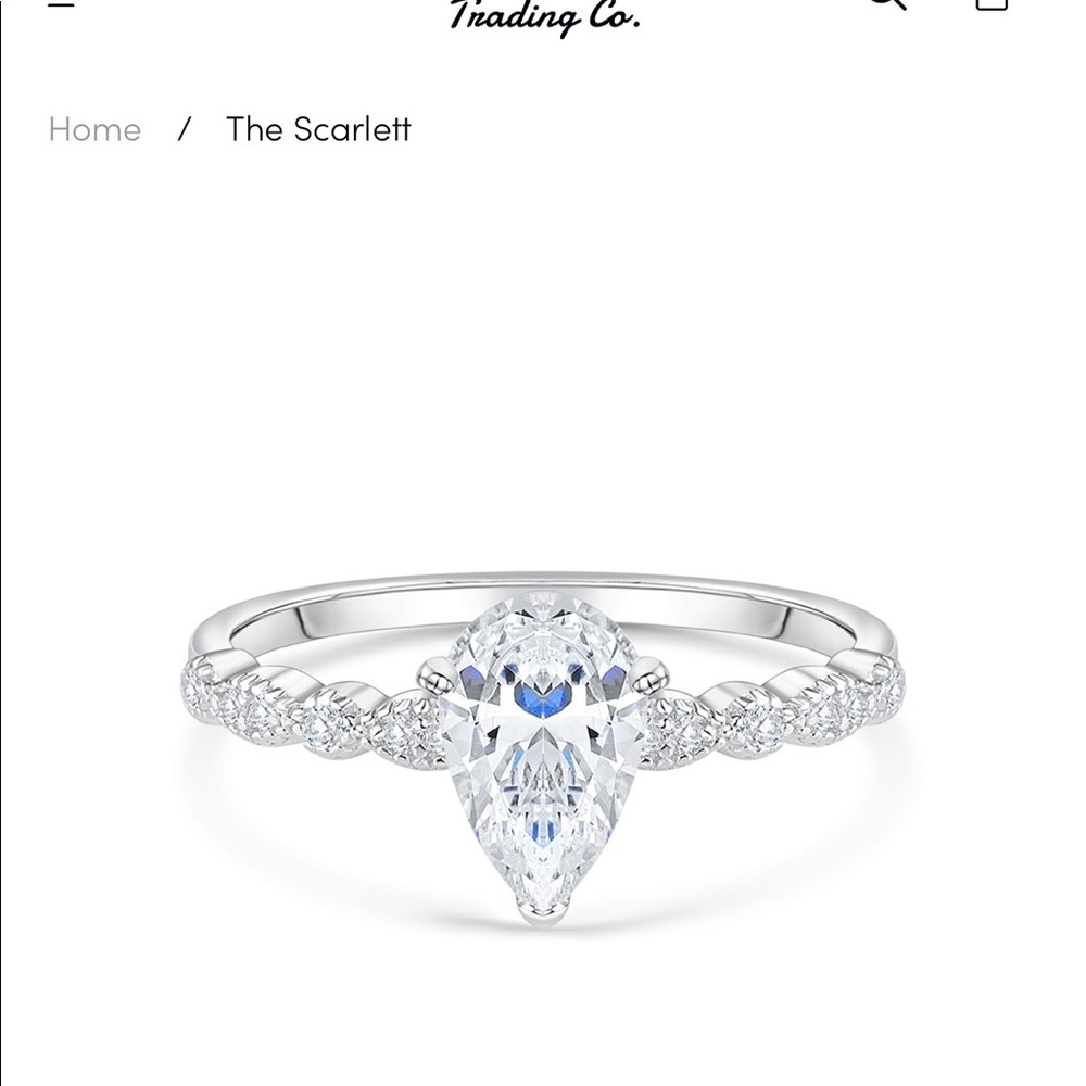 Modern Gents Trading Company Simulated Diamond Pear Ring Size 6
